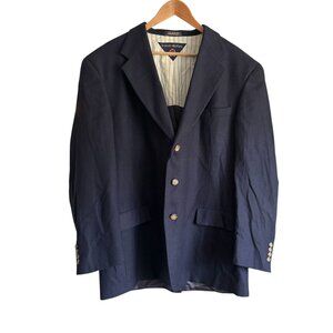 Vintage Tommy Hilfiger Mens Navy Blazer 46L Made In USA Classic Tailored Jacket